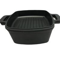 Heißer Verkauf: Minimalistisches 4-teiliges All-in-One Antihaft-Topfset mit tiefer quadratischer Kasserolle, inklusive Metall-Frittierkorb und Dampfgarer