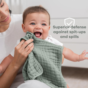 منشفة صغيرة من الشاش القطني للأطفال من قطعة واحدة منشفة لتهدئة تجشؤ الأطفال مناشف أطفال سميكة متعددة الأغراض بلون واحد - Product Image 2