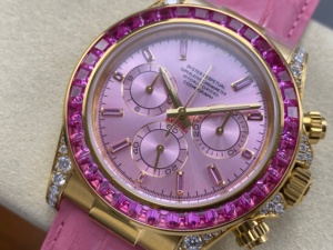 high top quality watch Waterproof 40mm PPM factory 904L steel 4131 movement Chrono Gemstone Pink Diver watch - Product Image 2