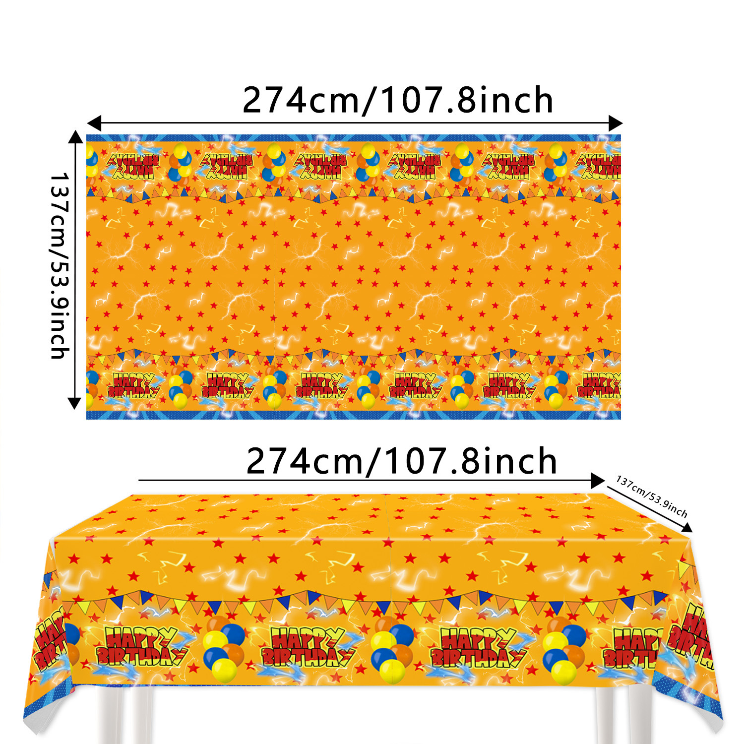 Nappe orange - 1 pièce, 137 x 274 cm