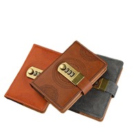 Libreta con Contraseña A7 de Nuevo Estilo, con Candado, Piel Sintética Vintage, Diario Pequeño de Bolsillo, Diario Secreto Portátil para Estudiantes, Logotipo Personalizado
