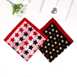 100% Cotton 21inch star Print Head Wrap Scarf Wristband Bandana face scarf for Men and Women