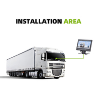 Moniteur de camion économique personnalisé de 7 pouces noir 2 voies CVBS entrée vidéo miroir fonction rabattable IPS moniteur de voiture avec kits