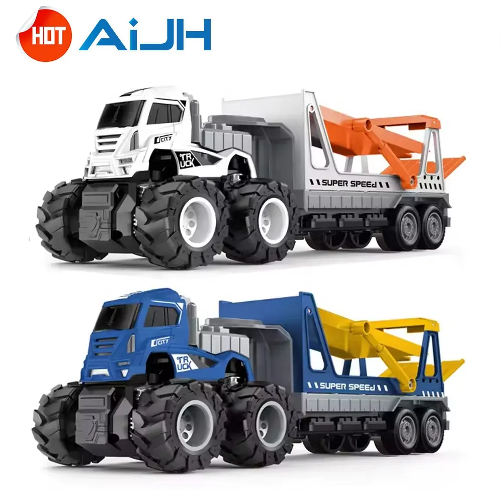 AiJH Kids Toy Coche De Juguete 4WD Inertia Diecast Truck Toy Metal Car Alloy Model Truck Toy