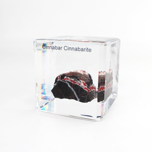 Espécimen de resina de innabarita, cristal mineral, Cubo de exhibición - Product Image 5