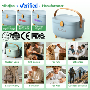 Boîte à médicaments domestique grande capacité, trousse de premiers secours multicouche, boîte de <span class=keywords><strong>rangement</strong></span> médicale avec poignée, conteneur portable en ABS/PP - Product Image 2