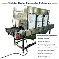 Machine à brûler au gaz continu pour les pattes de porc, les têtes de mouton, les pattes de poulet, la peau de la volaille, machine à échauffer en acier inoxydable