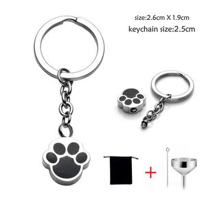 Custom Personalized Stainless Steel Dog Paw Keychain Cartoon Style Pet Puppy Cremation Jewelry <b>Memorial</b> Pendant <b>Keepsake</b> Ashes - Product Image 4