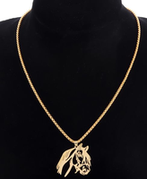 Mode acier inoxydable creux tête de cheval pendentif collier mignon Animal chaîne hommes décontracté esprit équestre Collection