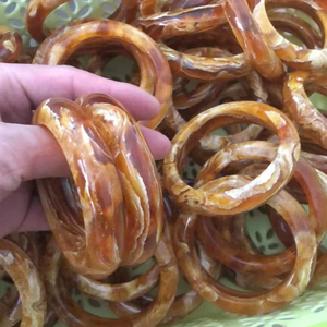 YZ piedra de ámbar natural pulido Bola de ámbar Báltico ámbar prensado amarillo para decoración de pulsera - Product Image 1