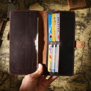 AIGUONIU <span class=keywords><strong>Portefeuille</strong></span> de <span class=keywords><strong>chéquier</strong></span> en cuir véritable Hommes/Femmes Personnalisé Vintage Crazy Horse Design Protection RFID Fermeture ouverte-Vente en gros - Product Image 6