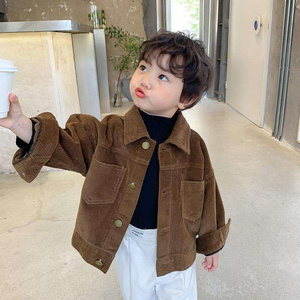 Nouvelle veste décontractée en velours côtelé pour enfants coréens, collection automne 2023, vêtements pour tout-petits, vestes de printemps pour bébés garçons - Product Image 3
