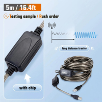 Cable de impresora USB 2.0 de 5 metros con blindaje trenzado, cable de datos USB-B a USB de 5M (16 pies) para pruebas de soporte de pedidos urgentes y muestras