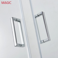 Porte coulissante en verre courbé en acier inoxydable 304 pour salle de bain, design européen, verre traité, garantie 3 ans, cloison de salle de bain