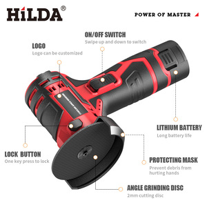 12V Portable Wood Cutting Tools Home DIY Polishing Machine 3 Inch Rechargeable Cordless <b>Mini</b> Lithium Angle Small Angle <b>Grinder</b> - Product Image 3