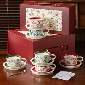 High Quality Porcelain <b>Dinnerware</b> Sets with Plant Patterns Dishwasher-Safe Mugs Tea Cups for Kitchen Wedding Parties - Product Image 3