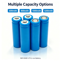 Batterie lithium rechargeable GMCELL INR14500 3.7V, taux de décharge 3C 10C, 600/800/1000/1200mAh, approvisionnement en vrac en usine, cellules Li-ion