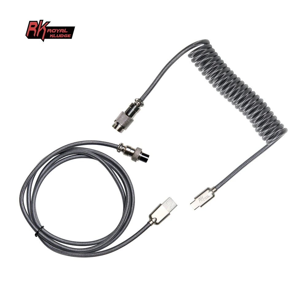 Royal Kludge-RK USB Keyboard Cable, Double Sleeve, Aviator, Mechanical Keyboard, Type C Cable