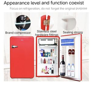 Mini <span class=keywords><strong>nevera</strong></span> refrigerada <span class=keywords><strong>Retro</strong></span> Para el hogar, de 92L BC-92, <span class=keywords><strong>pequeña</strong></span>, para estudiantes, dormitorio, cosméticos, de una sola puerta - Product Image 3