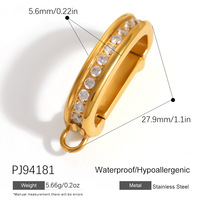 HP365 Breloques pour bikini, fermoir en U, zircon cubique, boucle bouche de poisson, coquillage marin, étoile de mer, pendentifs, accessoires pour la fabrication de bijoux DIY