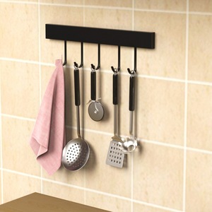No-drill stainless steel <b>kitchen</b> <b>storage</b> rack, wall-mounted, multi-functional adjustable hooks, rack, and <b>storage</b>. - Product Image 4