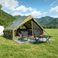 Tente gonflable de camping extérieure pour 6 à 12 personnes, double couche, tissu Oxford 300D, quatre saisons, imperméable 3000 mm, une chambre, un salon