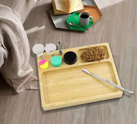 Accessoires de cuisine antidérapants, plateau en bambou pour hôtel, café, gâteaux, plateau roulant en bois, rangement pour tabac