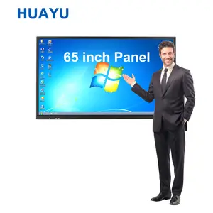 Huayu 65 Inch 4K Lcd-Scherm Digitale Flat Panel Smart Electronic Whiteboard Multi Finger Touch Screen Interactieve Whiteboard