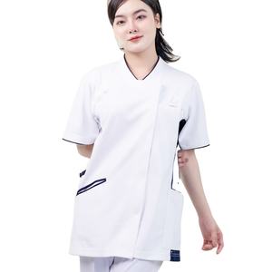 เสื้อคอตตอน45% สแปนเด็กซ์ผ้าฝ้าย52% ชุดยูนิฟอร์มทางการแพทย์เป็นมิตรกับสิ่งแวดล้อม - Product Image 1