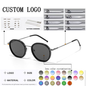 Unisex <b>Round</b> <b>Sunglasses</b> Full Rim Transparent <b>Frame</b> Blue Gradient Lenses Light Weight Casual Adult - Product Image 2