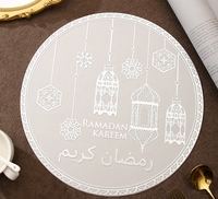 Nouveauté 38cm PVC Or EID Mubarak Tapis de table musulman Tapis de table Ramadan pour la fête islamique musulmane Eid Mubarak Décoration de table