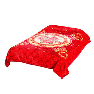 Promoción nuevo diseño estilo coreano 200x240cm doble capa impresa flor Rashel manta impermeable de punto ecológico 7,5 KG Hotel - Product Image 4