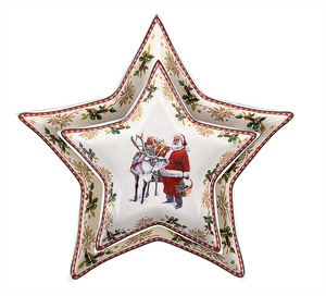 Décoration d'intérieur Assiettes en céramique de Noël personnalisées en porcelaine osseuse antique - Product Image 5