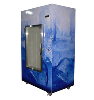 Réfrigérateur commercial à glace sur roues avec porte vitrée, refroidissement par ventilateur, vitrine réfrigérée pour usage intérieur, personnalisable, directement du fabricant