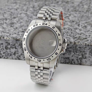 Caja de reloj con bisel <span class=keywords><strong>GMT</strong></span> de 24 horas EXP Classic de 39mm para movimiento NH34 correa de acero inoxidable para hombre de cristal abovedado - Product Image 3