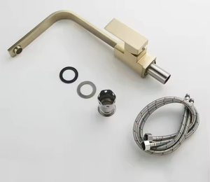 Modern Luxury Stainless Steel <strong>Square</strong> Flat Tube Deck Mounted Kitchen Sink Faucet 360 Degree Swivel Hot and Cold Water Mixer <strong>Tap</strong> - Product Image 5
