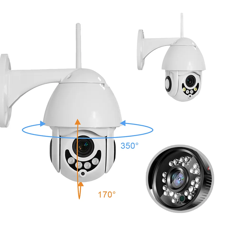 Caméra CCTV Dôme Dvr avec Petit Haut-Parleur de Suivi, 4K, 64 Canaux, Sans Fil, 60 Mètres, Carte PCB