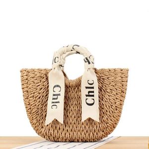 Bolso de mano de paja de papel resistente al agua para mujer, estilo tote, portátil, con pañuelo de seda, ideal para vacaciones y playa, venta al por mayor. - Product Image 6