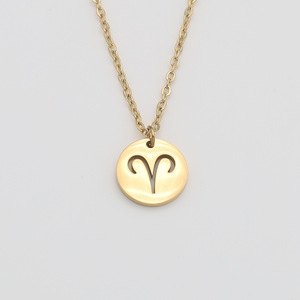 Hollow Round Brand 12 Constelaciones Gargantilla <span class=keywords><strong>de</strong></span> acero inoxidable Collar Mujeres Chapado en oro <span class=keywords><strong>de</strong></span> 18K Cadena <span class=keywords><strong>de</strong></span> clavícula <span class=keywords><strong>de</strong></span> acero inoxidable - Product Image 5