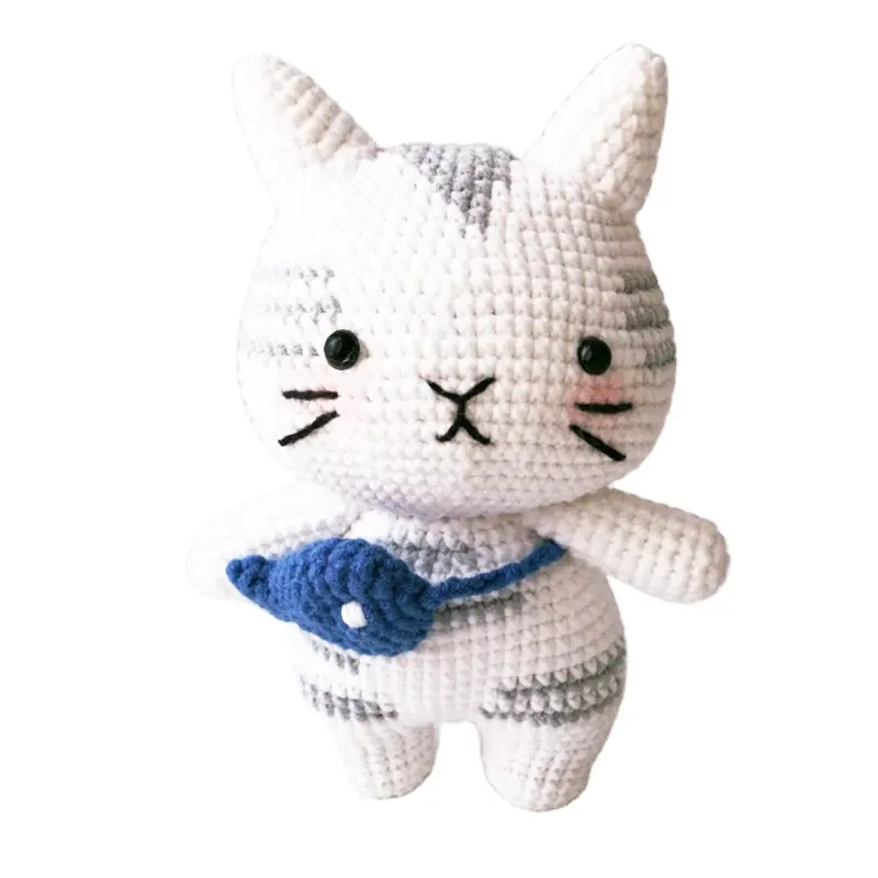 Cuddly Mini Dễ Thương Thú Nhồi Bông Handmade Crochet Thỏ Mèo Crochet Đồ Chơi Sang Trọng