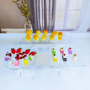 حامل عرض طعام أكريليك مخصص شفاف للبوفيهات والمطاعم والحفلات وطاولات الحلويات وصينية الوجبات الخفيفة وحامل الكيك - Product Image 5