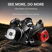 Lampe frontale rechargeable 400LM pour course nocturne avec fonction mémoire, détachable et rotative, autonomie 12h
