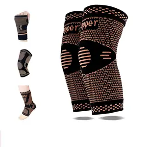 Outdoor/Indoor Sports Knitted Copper Ion Copper Fiber Stretch Nylon Knee/ Elbow /Wrist /Ankle Pads Support