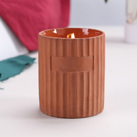 Conteneur de bougie en terre cuite avec Logo personnalisé, pot de bougie en céramique vide