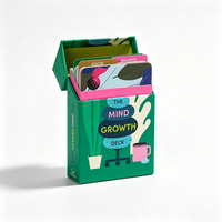 Boîte rigide personnalisée à couvercle rabattable pour cartes, emballage en papier de qualité supérieure pour cartes d'affirmation, d'apprentissage et de pleine conscience