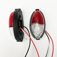 Feu de position latéral LED ovale en forme de goutte d'eau, bicolore, étanche, pour remorque et poids lourd