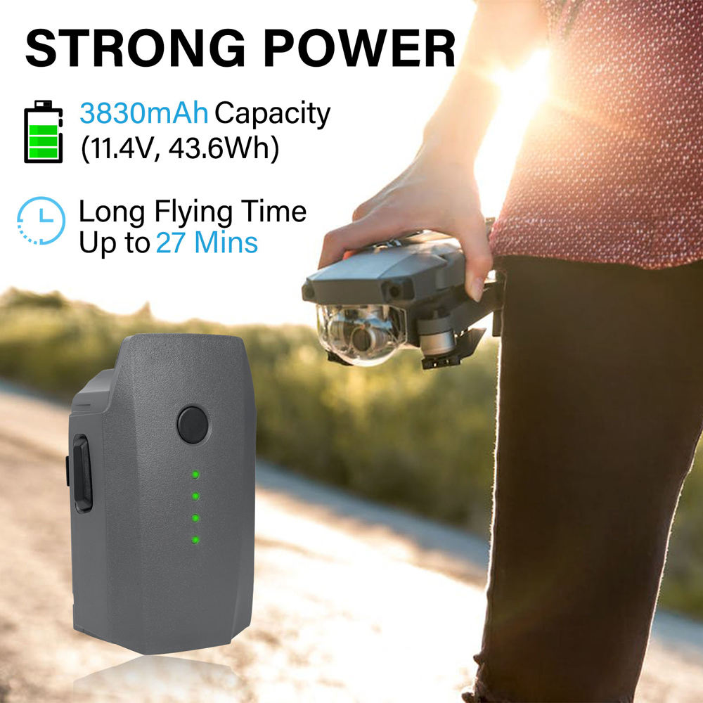 11.4V 3830mAh Intelligent Flight Batteries Camera Drone Extended Replacement Drone Accessories Battery for Drone D JI Mavic Pro