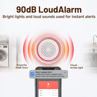 Kit d'alarme intelligent anti-fuite d'eau en stock, une sirène, trois capteurs, sans fil 300M, alarme sonore et lumineuse 90dB, notification push via l'application