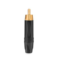 Adaptateur Tekli Mâle 2P Cuivre Nickel Soudage Personnalisé AV Plug 10A Haut-Parleur Amplificateur 2 Pièces Ensemble ABS pour RCA Simple Plaqué Or