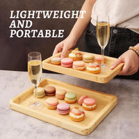 Plateau de service en bois de luxe OEM, vente en gros d'usine, plateau à café, assiette pour enfants, non toxique, ustensiles de cuisine classiques, cadeaux d'affaires